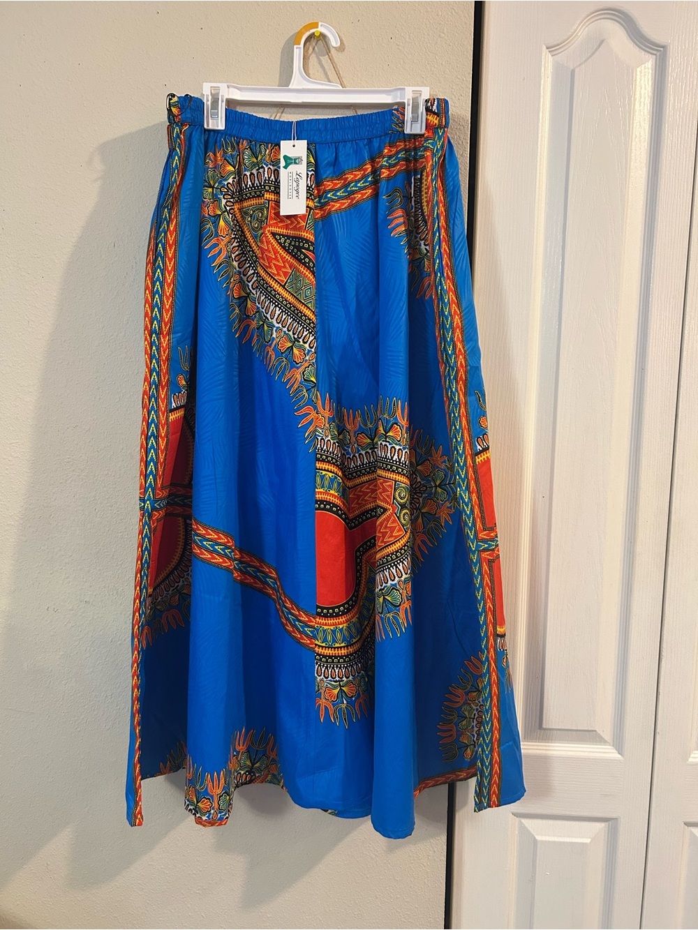 Vibrant Blue Printed Maxi Skirt - Unbranded